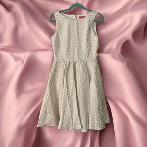 Betsey Johnson White & Silver Jacquard Fit & Flare Mini – Crinoline Skirt – NWT